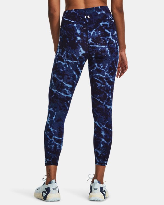 Women's Project Rock Crossover Lets Go Printed Ankle Leggings in Blue image number 1